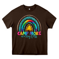 Chocolate Brown camp more worry less Heavy Core Tee - Artiststas
