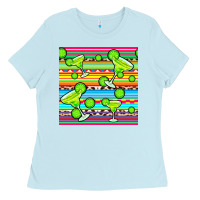Baby Blue margarita serape seamless pattern Ladies Tee - BundleAndBundleShop
