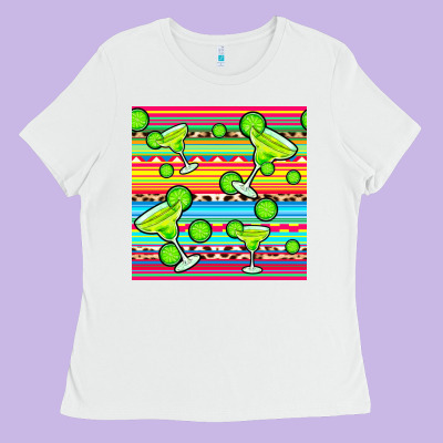 Margarita Serape Seamless Pattern Ladies Tee Designed By Bundleandbundleshop