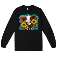 Black western cow sunflowers serape leopard Long Sleeve Tee - RanaPortraitStore