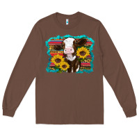 Chestnut western cow sunflowers serape leopard Long Sleeve Tee - RanaPortraitStore