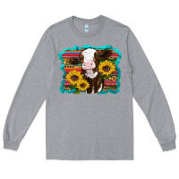 Heather Grey western cow sunflowers serape leopard Long Sleeve Tee - RanaPortraitStore