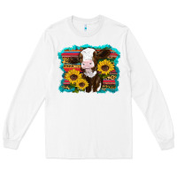 White western cow sunflowers serape leopard Long Sleeve Tee - RanaPortraitStore