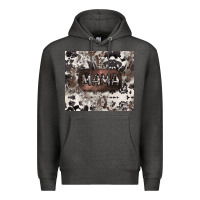 Charcoal Heather mama cowhide cowgirl Premium Hoodie - CowGirlArtShop