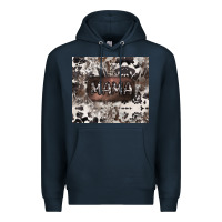 Navy mama cowhide cowgirl Premium Hoodie - CowGirlArtShop