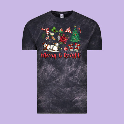 Merry Bright Vintage Tee Designed By Maliassmallbusiness