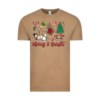 Vintage Coffee merry bright Vintage Tee - MaliasSmallBusiness