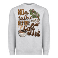 Heather Grey no talkie before coffee Heavyweight Sweatshirt - BarkalooDesign