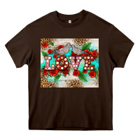 Chocolate Brown love birds and love with ross Heavy Core Tee - AdoDesignShop