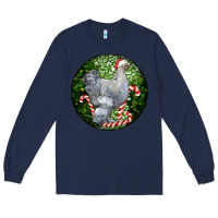 Navy brahma chicken christmas Long Sleeve Tee - LillyAllenDesigns