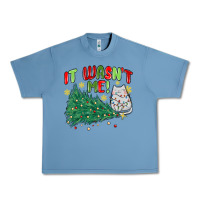 Pebble Blue it wasn't me! christmas cat Urban Heavy Tee - MaliasSmallBusiness