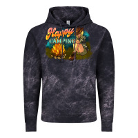 Cloud Black happy camping Vintage Hoodie - NancyCooperArtShop
