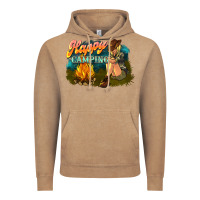 Vintage Coffee happy camping Vintage Hoodie - NancyCooperArtShop