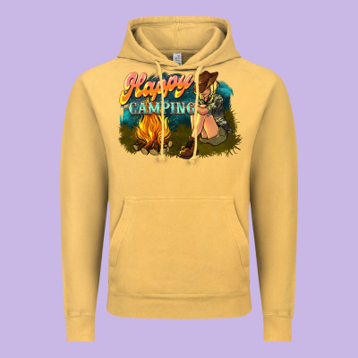 Happy Camping Vintage Hoodie Designed By Nancycooperartshop