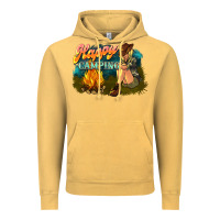 Vintage Mustard happy camping Vintage Hoodie - NancyCooperArtShop