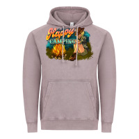 Vintage Zinc happy camping Vintage Hoodie - NancyCooperArtShop