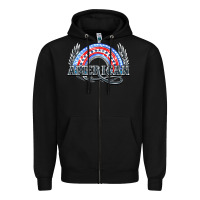 Black American rainbow Zipper Hoodie - HowdyJamesFarm