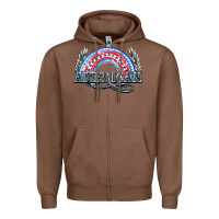 Chestnut American rainbow Zipper Hoodie - HowdyJamesFarm