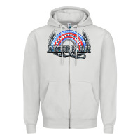 Dove Grey American rainbow Zipper Hoodie - HowdyJamesFarm