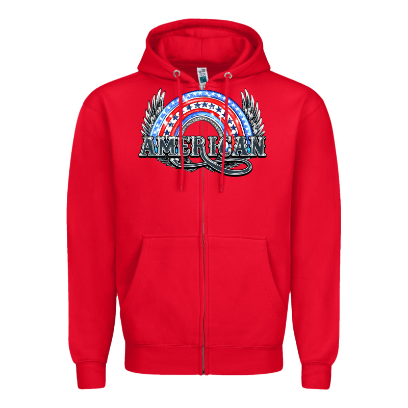 American Rainbow Zipper Hoodie by HowdyJamesFarm | Teevron