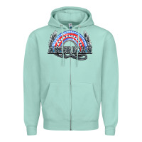 Seafoam American rainbow Zipper Hoodie - HowdyJamesFarm