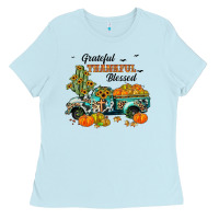 Baby Blue grateful thankful blessed Ladies Tee - JahusDesignShop
