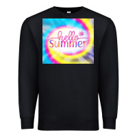 Black Hello Summer Tie Dye Tumbler Premium Sweatshirt - CowCowDesign