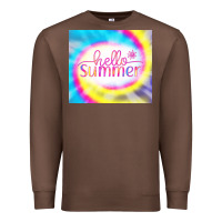 Chestnut Hello Summer Tie Dye Tumbler Premium Sweatshirt - CowCowDesign