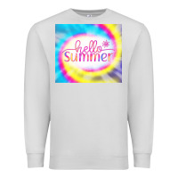 Dove Grey Hello Summer Tie Dye Tumbler Premium Sweatshirt - CowCowDesign