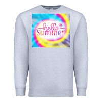 Heather Grey Hello Summer Tie Dye Tumbler Premium Sweatshirt - CowCowDesign