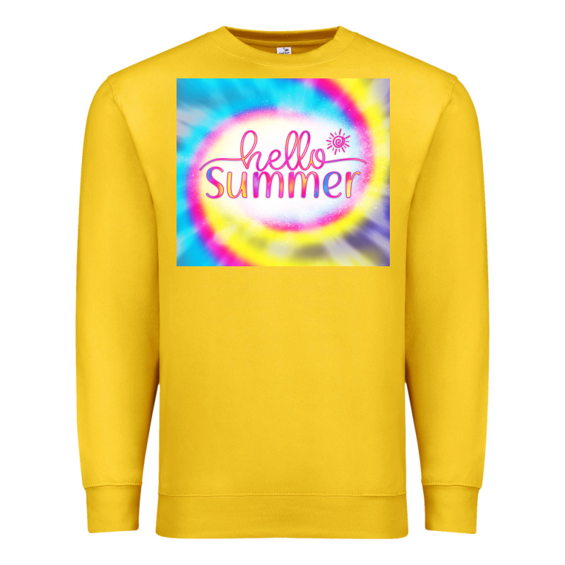 Hello Summer Tie Dye Tumbler Premium Sweatshirt by CowCowDesign | Teevron
