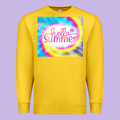 Hello Summer Tie Dye Tumbler Premium Sweatshirt Designed By Cowcowdesign