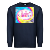 Navy Hello Summer Tie Dye Tumbler Premium Sweatshirt - CowCowDesign