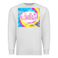 Oatmeal Heather Hello Summer Tie Dye Tumbler Premium Sweatshirt - CowCowDesign