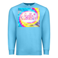 Ocean Blue Hello Summer Tie Dye Tumbler Premium Sweatshirt - CowCowDesign
