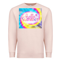 Pale Pink Hello Summer Tie Dye Tumbler Premium Sweatshirt - CowCowDesign