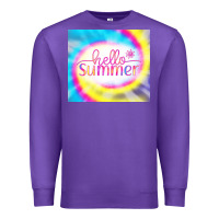 Purple Hello Summer Tie Dye Tumbler Premium Sweatshirt - CowCowDesign