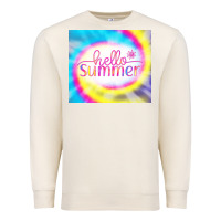 Sandshell Hello Summer Tie Dye Tumbler Premium Sweatshirt - CowCowDesign