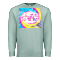 Seafoam Hello Summer Tie Dye Tumbler Premium Sweatshirt - CowCowDesign
