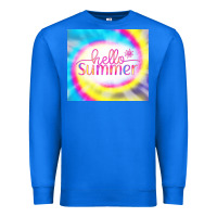 True Royal Hello Summer Tie Dye Tumbler Premium Sweatshirt - CowCowDesign