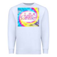White Hello Summer Tie Dye Tumbler Premium Sweatshirt - CowCowDesign