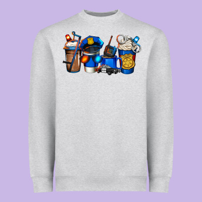 Police Coffee Heavyweight Sweatshirt Designed By Jasminsmagicworld