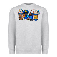 Heather Grey police coffee Heavyweight Sweatshirt - Jasminsmagicworld