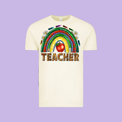 Rainbow Teacher Vintage Tee Designed By Nancycooperartshop