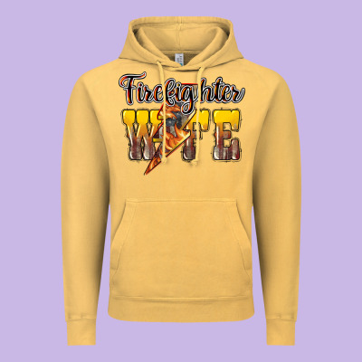 Firefighter Wife Lightning Bolt Vintage Hoodie Designed By Nancycooperartshop