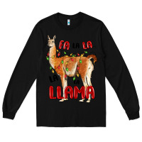Black christmas llama Long Sleeve Tee - LillyAllenDesigns