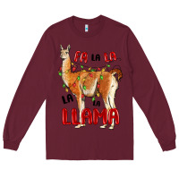 Burgundy christmas llama Long Sleeve Tee - LillyAllenDesigns