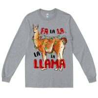 Heather Grey christmas llama Long Sleeve Tee - LillyAllenDesigns