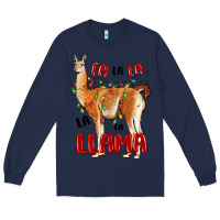 Navy christmas llama Long Sleeve Tee - LillyAllenDesigns