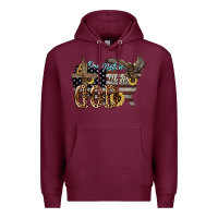 Burgundy One nation under god 4th of july Premium Hoodie - HowdyJamesFarm